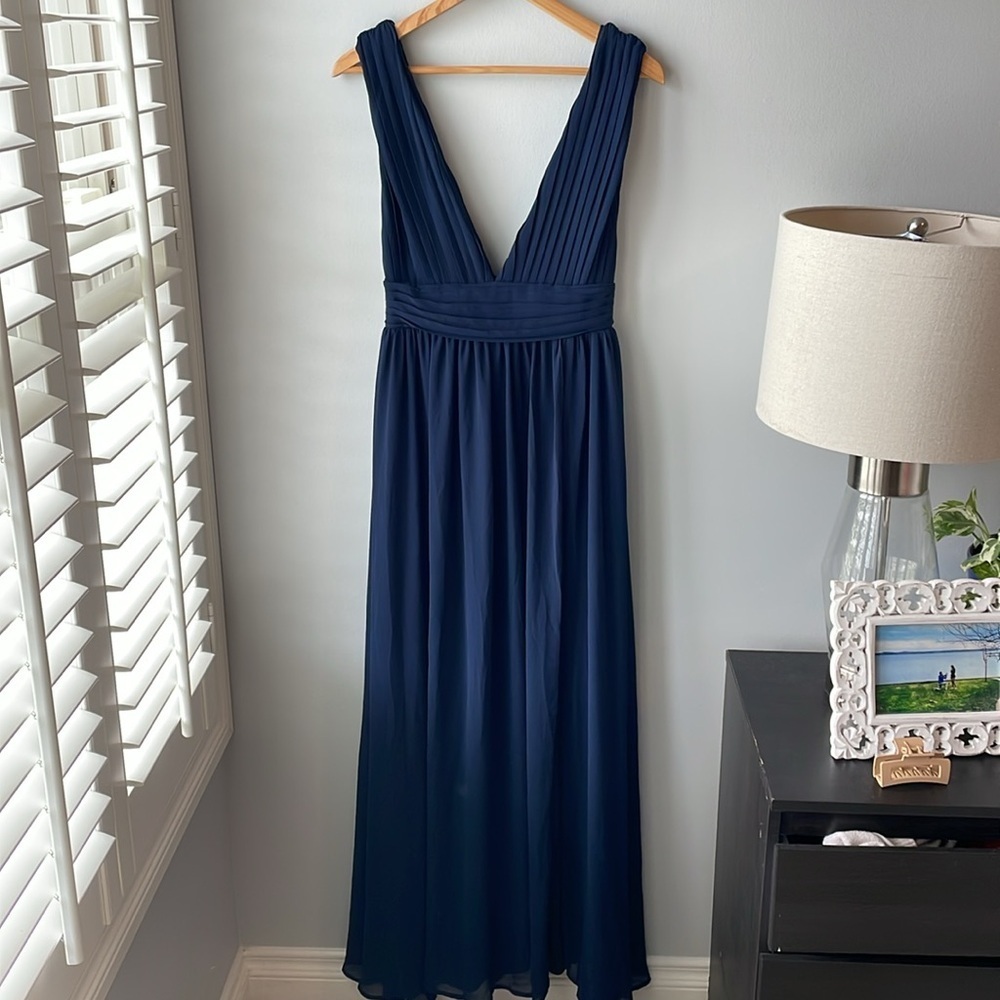 Love By Design Athens Navy Blue Plunge Gown